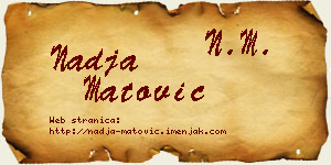 Nadja Matović vizit kartica